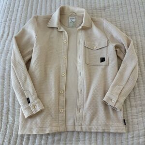 Chasin’ Flint Quilt Button Down Shirt Off White Mens Size Medium